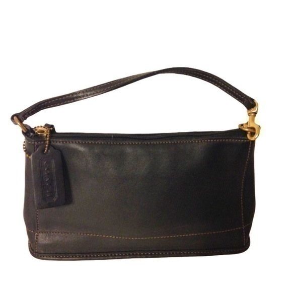 COACH vintage 9311 mini black leather bag baguette - Picture 1 of 8